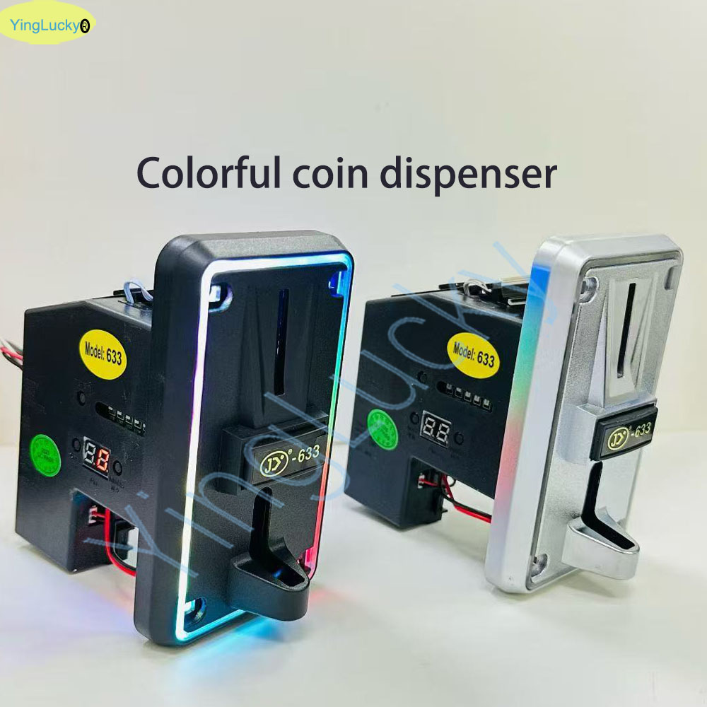 Arcade Vending Machines - Kolorowy czytnik monet LED, selektor monet,